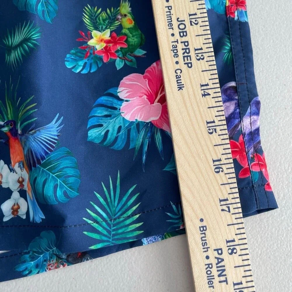 Vacancy Co Swim Trunks US L / EUR XL Navy‎ Bird Tropical Hawaiian 6